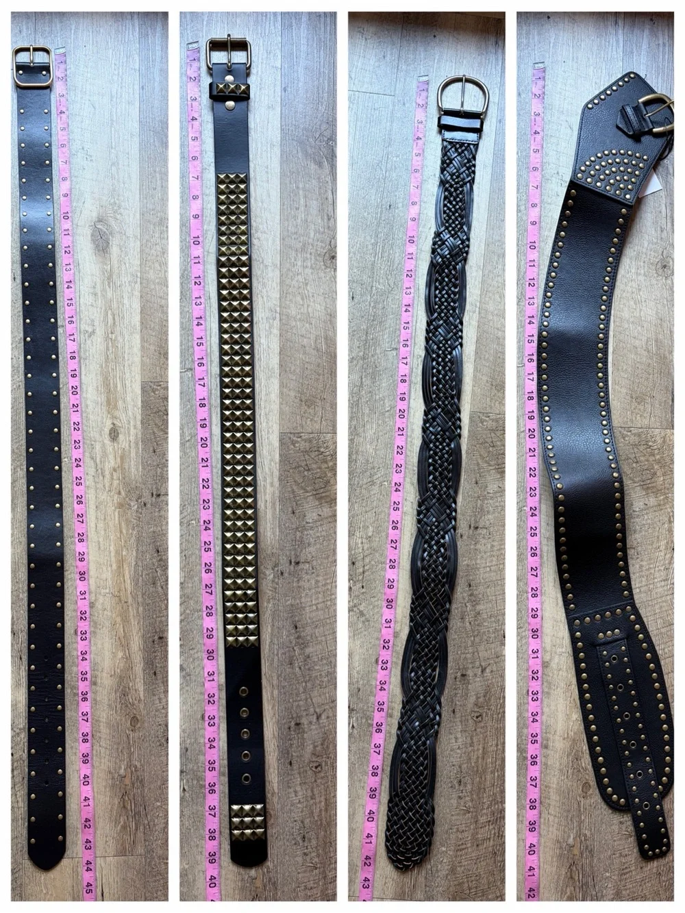 Four Item Chunky Studded Boho Belt Bundle Size Medium Festival Western Bohemian